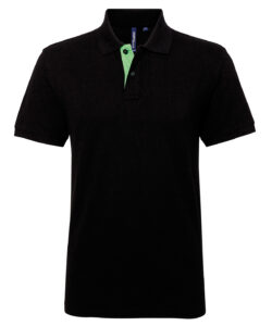 Men's classic fit contrast polo Black/Lime
