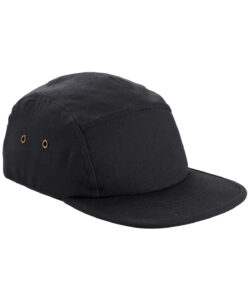 Canvas 5-panel camper cap Black