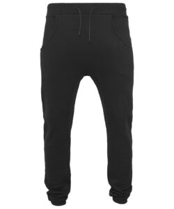 Heavy deep-crotch sweatpants Black