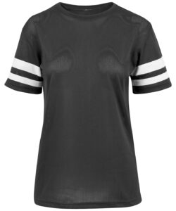 Women's mesh stripe tee Black/White
