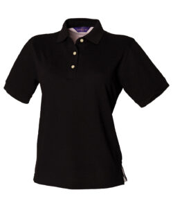 Women's classic cotton piqué polo shirt Black