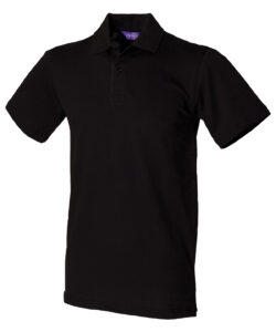 Stretch piqué polo shirt Black