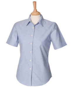 Women's short sleeve classic Oxford shirt Blue
