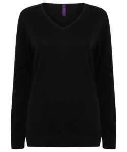 Women's 12 gauge v-neck jumper Black