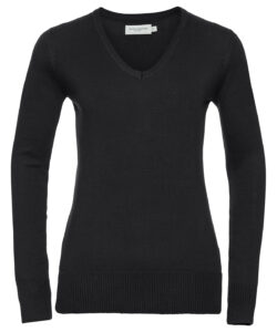 Women's v-neck knitted sweater Black