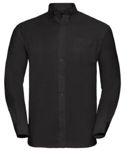 Long sleeve easycare Oxford shirt Black