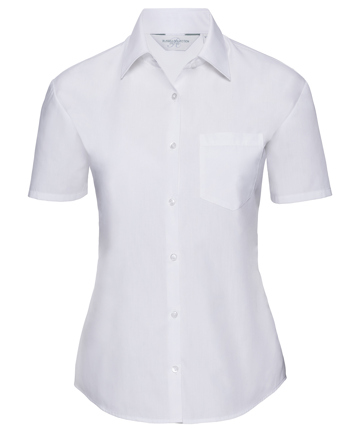 Women's short sleeve polycotton easycare poplin shirt White