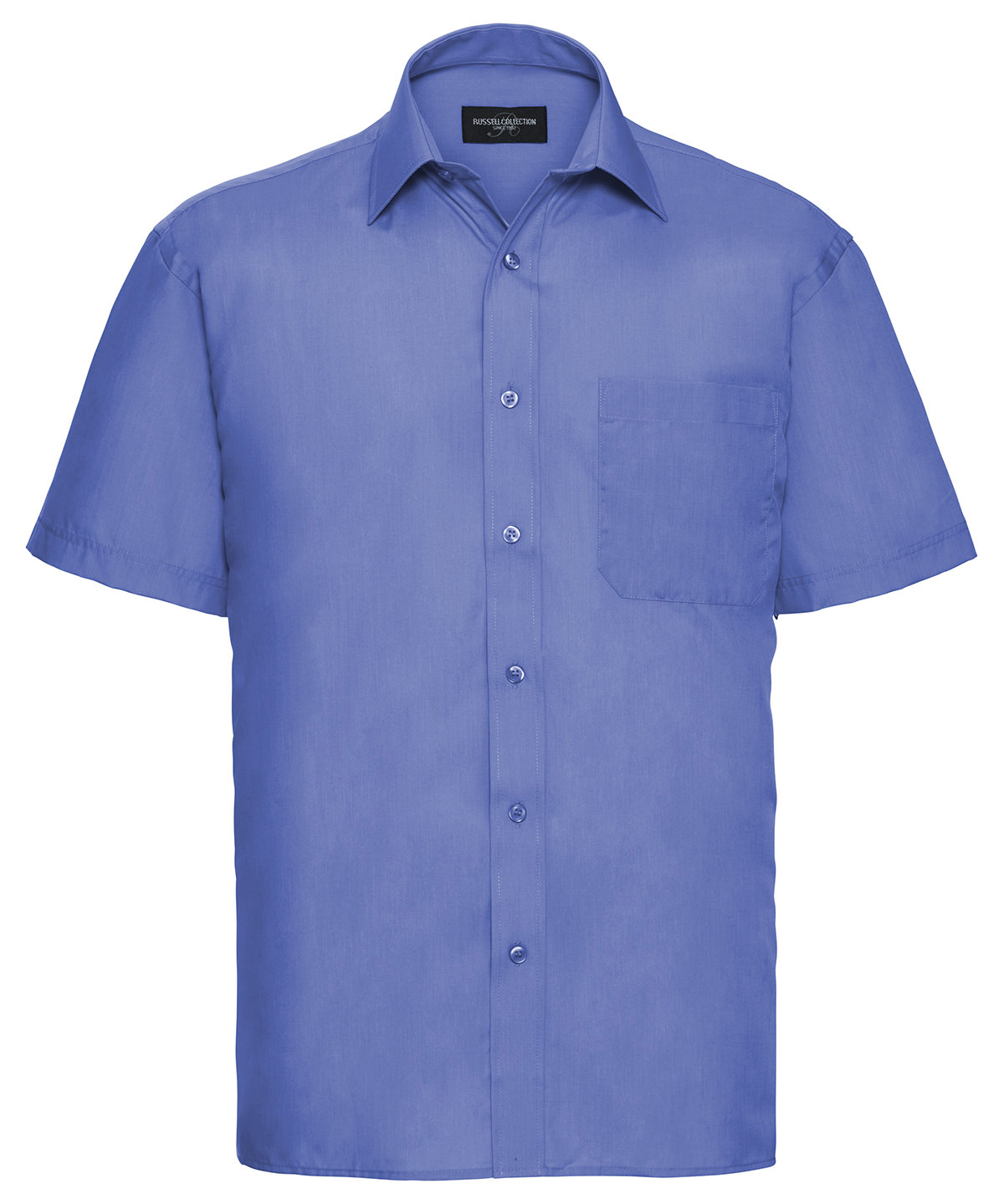 Short sleeve polycotton easycare poplin shirt Corporate Blue
