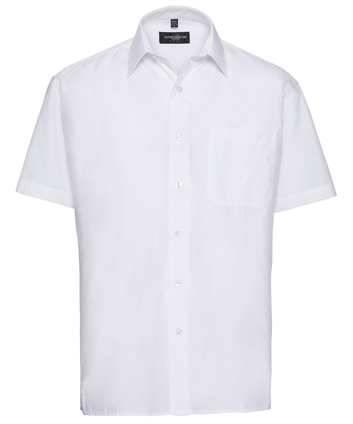 Short sleeve polycotton easycare poplin shirt White