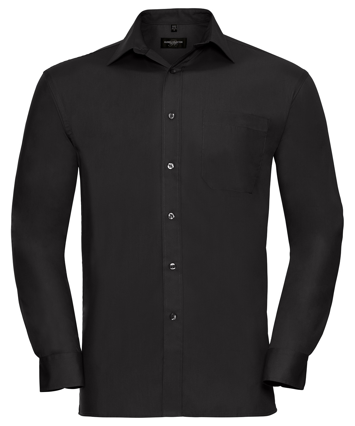 Long sleeve pure cotton easycare poplin shirt Black