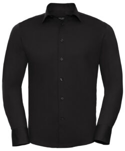 Long sleeve easycare fitted shirt Black