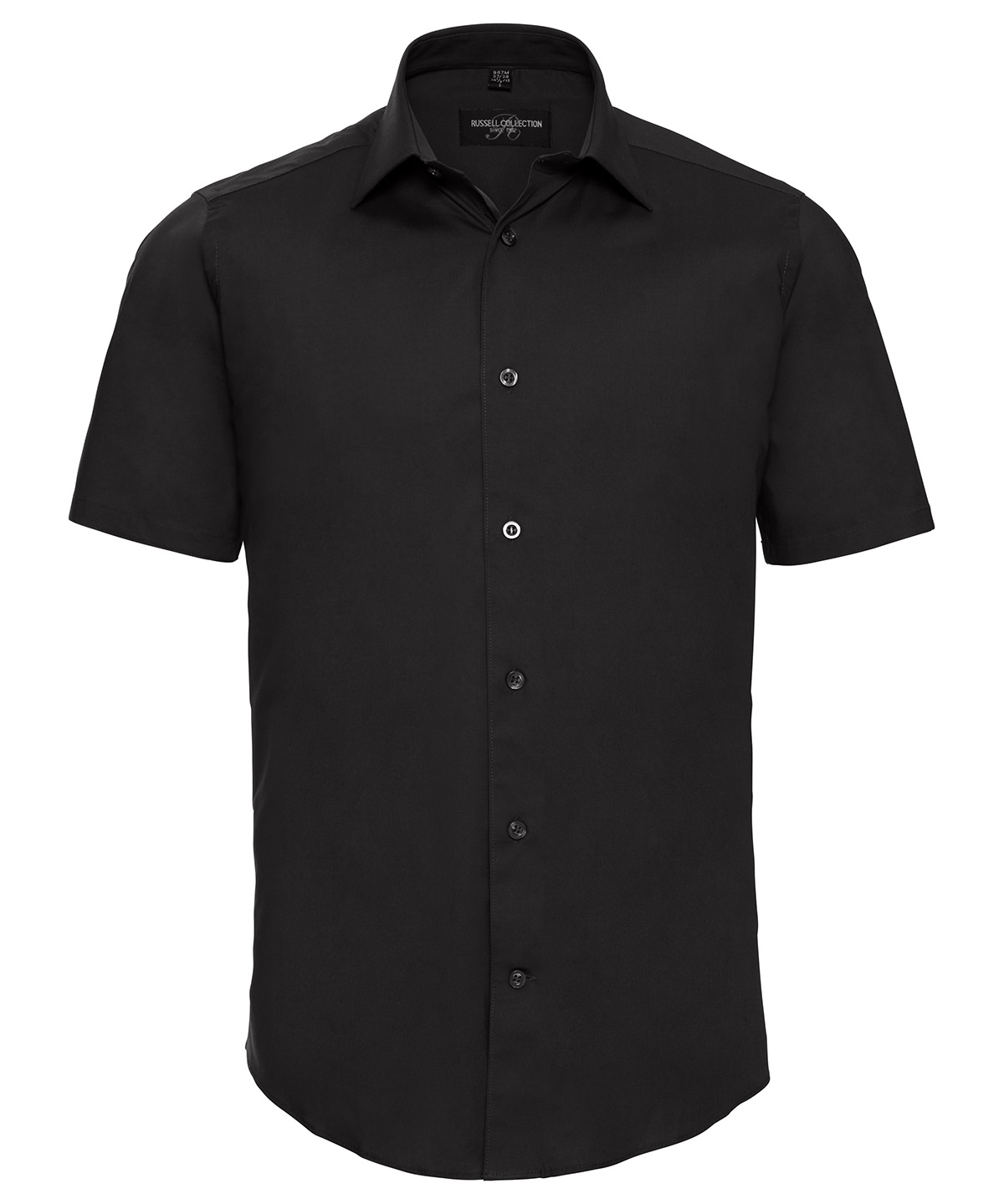 Short sleeve easycare fitted shirt Black