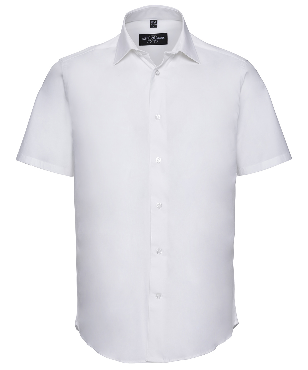 Short sleeve easycare fitted shirt White