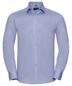 Long sleeve herringbone shirt Light Blue