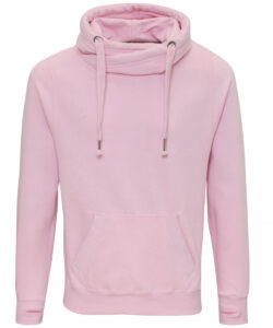 Cross neck hoodie Baby Pink