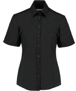 Business blouse short-sleeved (tailored fit) Black