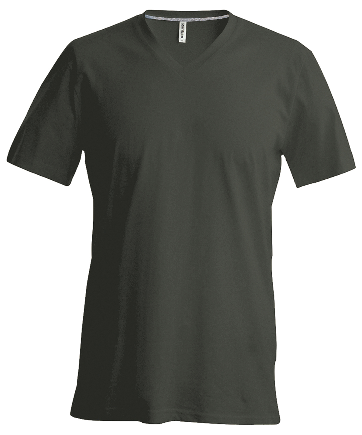 Men's short-sleeved V-neck T-shirt Khaki