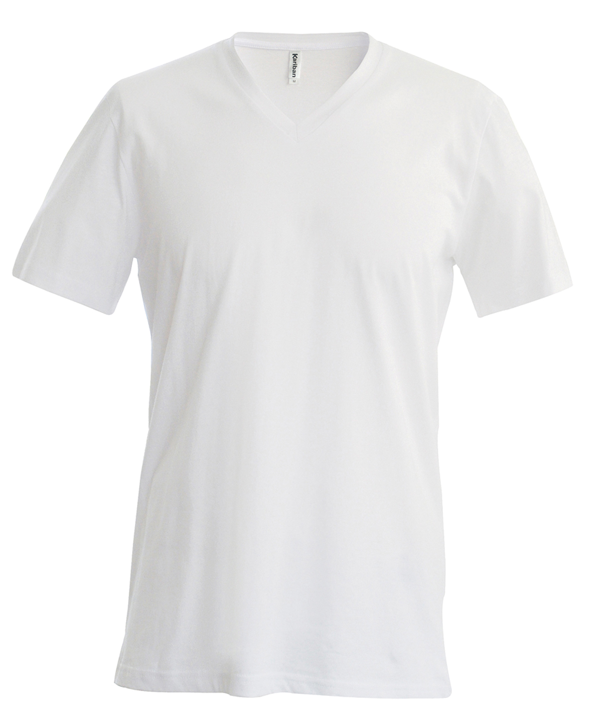 Men's short-sleeved V-neck T-shirt White