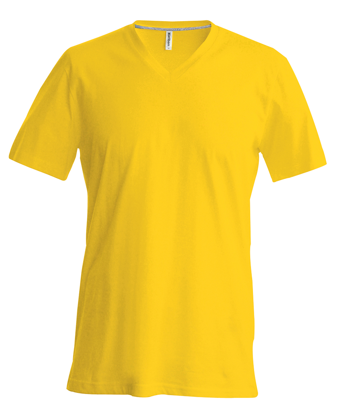 Men's short-sleeved V-neck T-shirt Yellow