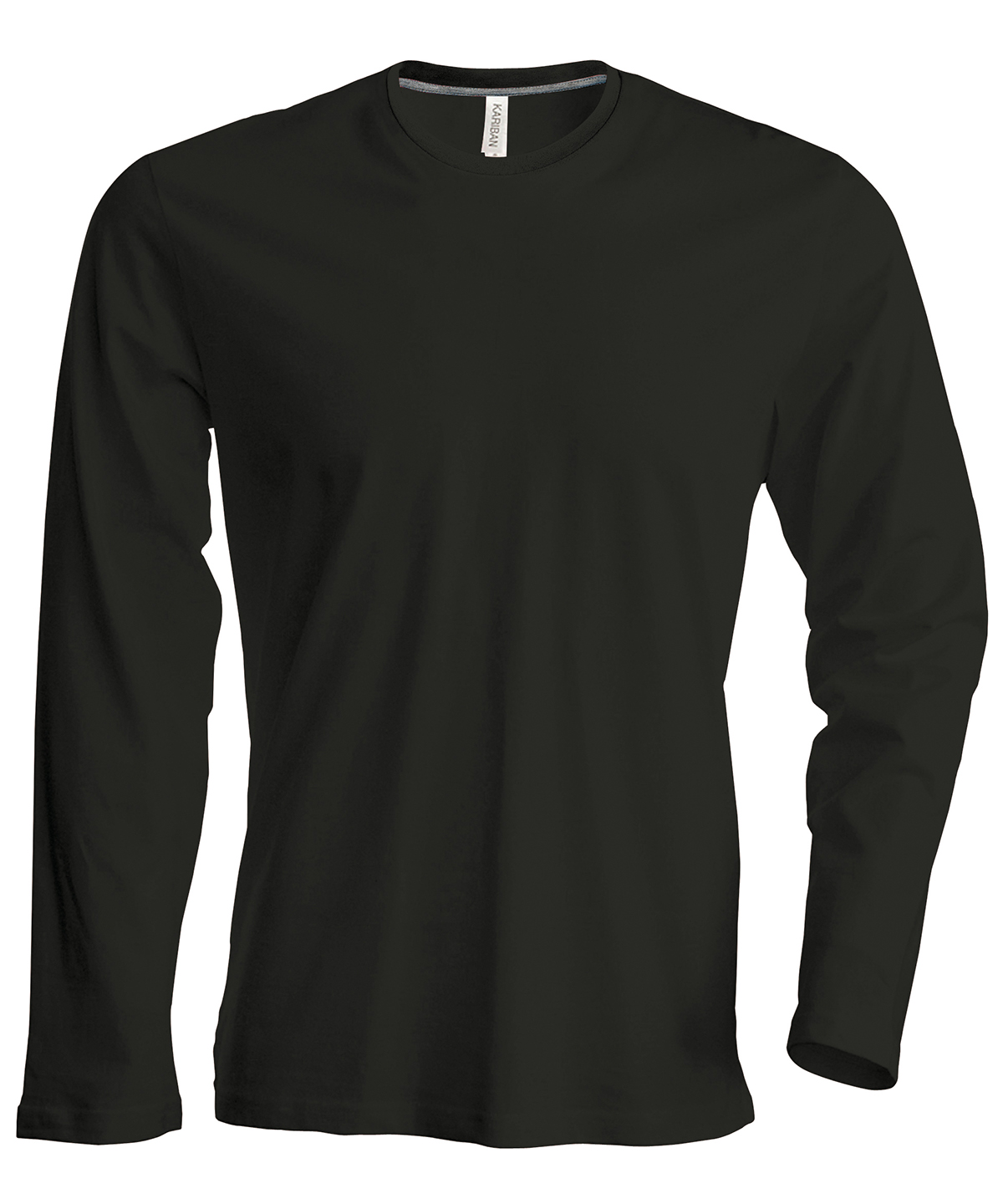 Men's long-sleeved crew neck T-shirt Black