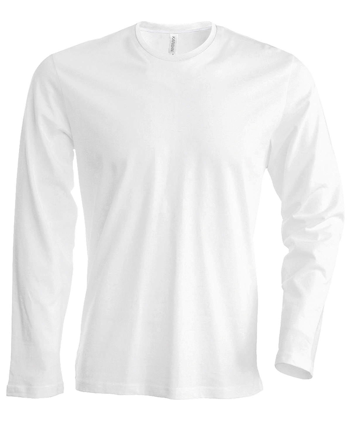 Men's long-sleeved crew neck T-shirt White