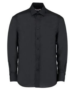 Tailored business shirt long-sleeved (tailored fit) Black