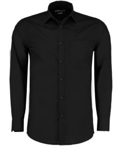 Poplin shirt long-sleeved (tailored fit) Black