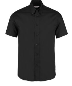 Premium Oxford shirt short-sleeved (tailored fit) Black