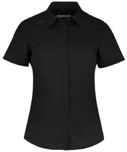 Women's poplin shirt short sleeve Black