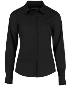 Women's poplin shirt long sleeve Black