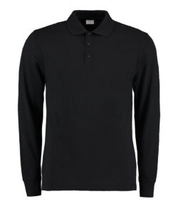 Piqué polo long-sleeved (classic fit) Black