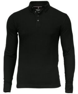 Carlington – deluxe long sleeve polo Black
