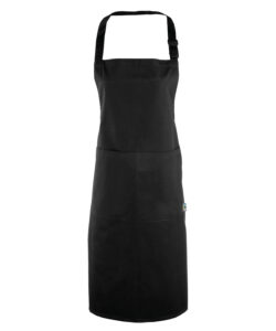 Cotton bib apron, organic and Fairtrade certified Black