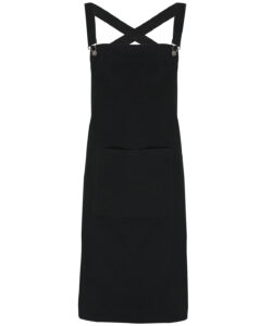 Cross back 'barista' bib apron Black