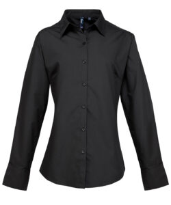 Women's supreme poplin long sleeve shirt Black