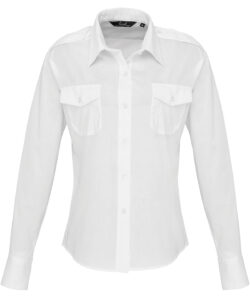 Women's long sleeve pilot shirt White