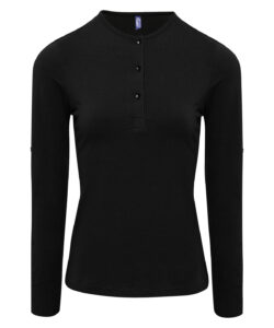 Women's Long John roll-sleeve tee Black