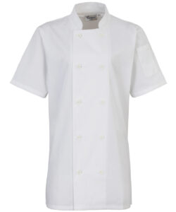 Women's short sleeve chef's jacket White