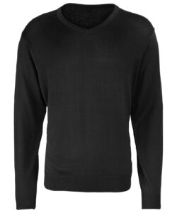 V-neck knitted sweater Black