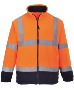 Hi-vis mesh-lined fleece (F300) Orange/Navy