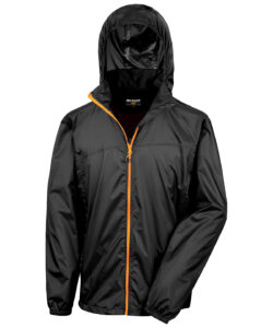HDi quest lightweight stowable jacket Black/Orange