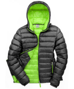 Women's Urban snow bird hooded jacket Black/Lime