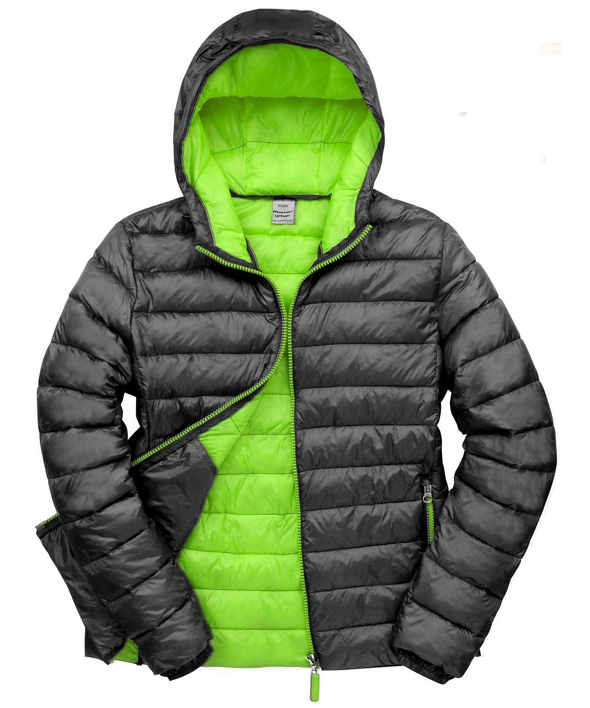 Urban snow bird hooded jacket Black/Lime
