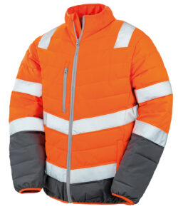 Soft padded safety jacket Fluorescent Orange