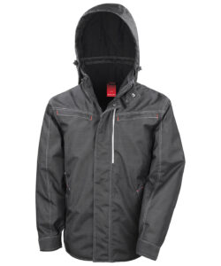 Denim texture rugged jacket Black