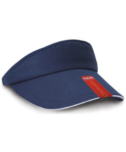 Herringbone sun visor with sandwich peak Navy/White