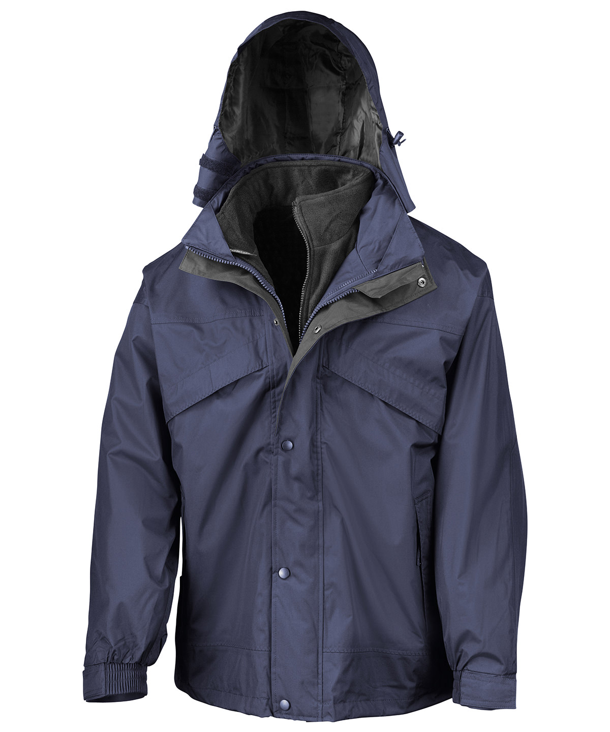 3-in-1 zip and clip jacket Navy/Black