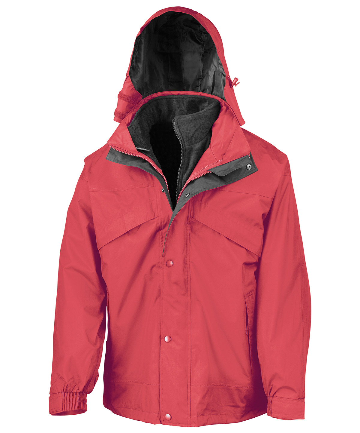 3-in-1 zip and clip jacket Red/Black