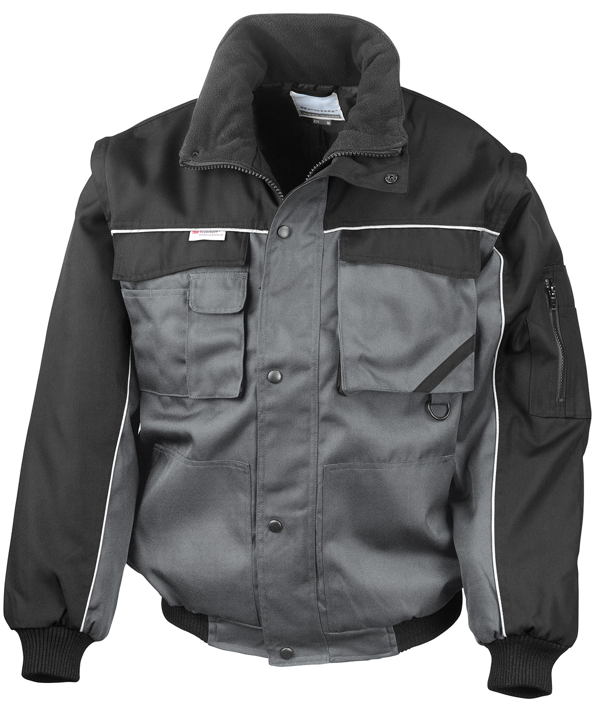 Work-Guard zip sleeve heavy-duty pilot jacket Grey/Black