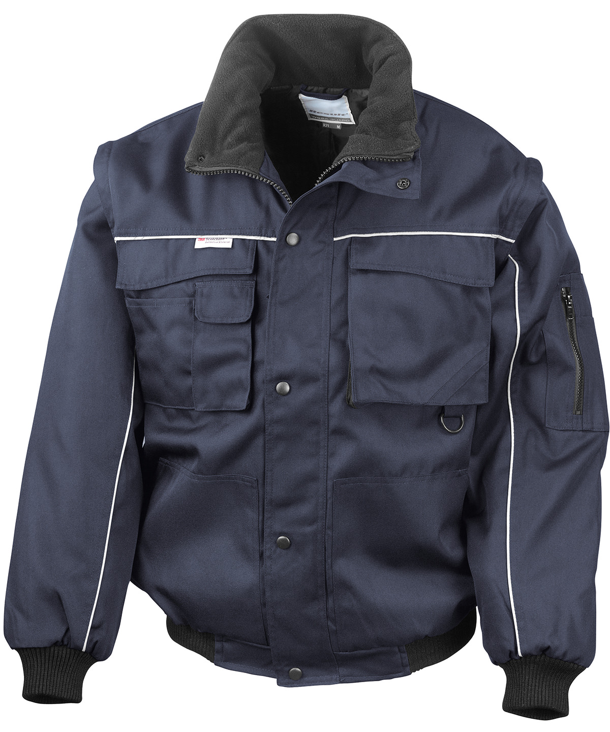 Work-Guard zip sleeve heavy-duty pilot jacket Navy/Navy